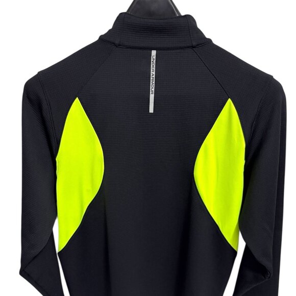 Under Armour Loose Fit 1/4 Zip Pullover Sweater Black Yellow Men's Size XL - Picture 2 of 6